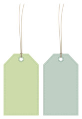 Zwei Hangtags Naht Grün