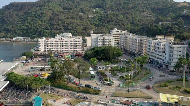 Drone fly over mui wo in Hong Kong