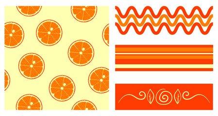 oranges pattern for fabric, paper, home decor, background, web