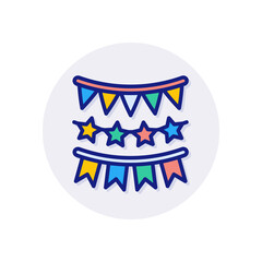 Circus Bunting icon in vector. Logotype