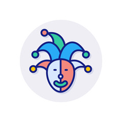 Jester Mask icon in vector. Logotype