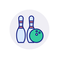 Bowling icon in vector. Logotype