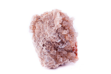 macro aragonite stone on a white background
