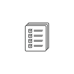 Checklist vector icon. Black illustration isolated on white background for graphic and web design.