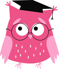 a learned owl in a graduation cap