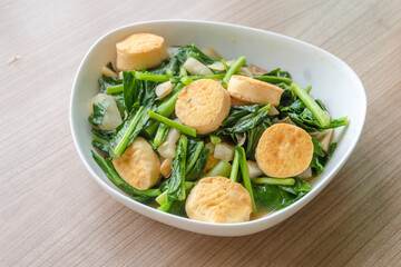 stir fried chinese kale with tofu