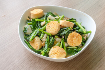 stir fried chinese kale with tofu