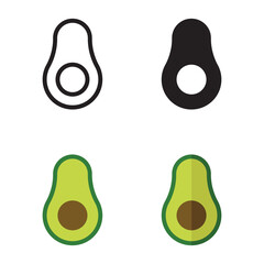 Vector avocado icon isolated on white background