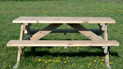 Fototapeta premium wooden table with benches
