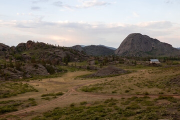 Mountain Naizatas in Bayanaul National Park, Kazakh Uplands.