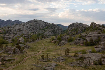 Cloudy morning at Bayanaul National Park, Kazakh Uplands.