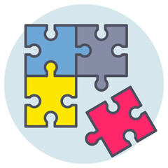 Filled outline icon for puzzle.