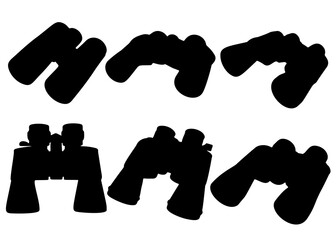 The binoculars are small. Vector image.