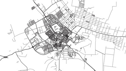 Urban vector city map of Tabuk, Saudi Arabia, Middle East