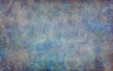 Old paper background illustration with soft blurred watercolor texture. Template for design. Grunge. Handmade textured backdrop. Dirty aged surface. Blue.