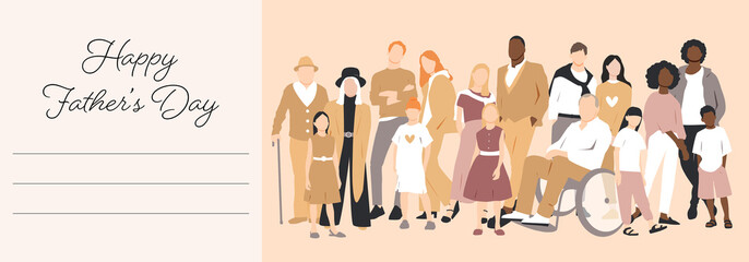 Happy Father's Day card. Postcard with place for text.