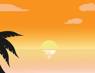 海・夕方の風景