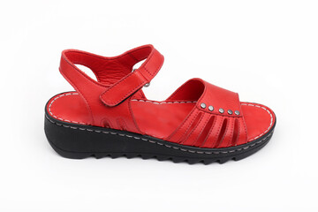 Female sandals isolated on white background.