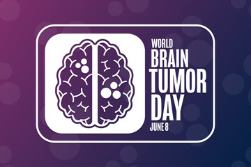 World Brain Tumor Day. June 8. Holiday concept. Template for background, banner, card, poster with text inscription. Vector EPS10 illustration.