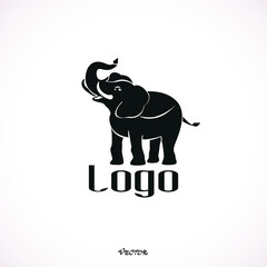 Indian elephant icon in black style isolated on white background. India symbol stock bitmap illustration.
