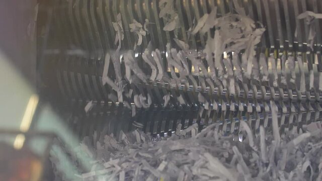 Showing the cutting tool of an industrial shredder
