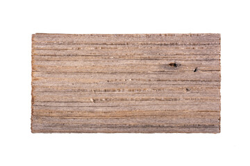 Wooden plank isolated on white background.