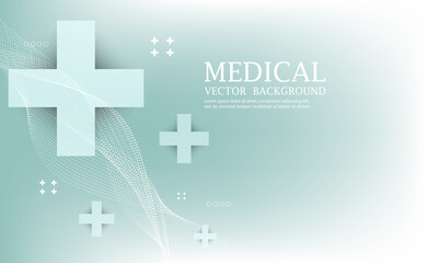 Vector abstract geometric medical cross shape.Medical vector background