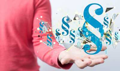 Symbol of Law and Justice - Paragraph / section sign - 3D Rendering