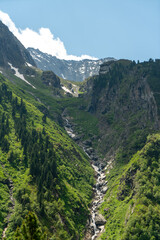 Fototapeta na wymiar Fluß in den österreichischen Alpen bei Mayrhofen