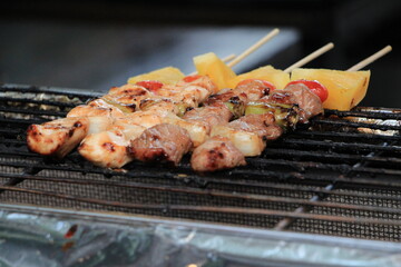 barbecue meat on the grill