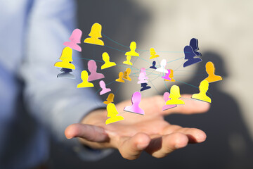 home office conference Digital Network and data concept