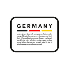 Text box with the flag of Germany on white background.