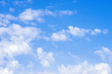White clouds in blue sky