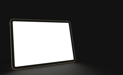 Photo Black tablet computer with blank 3d