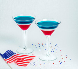 Tricolor Jelly Red White Blue and USA Flag Independence Day Treat