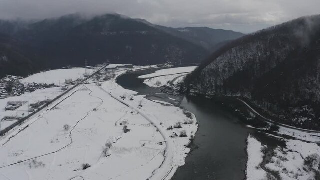 岐阜県　谷汲の雪景色