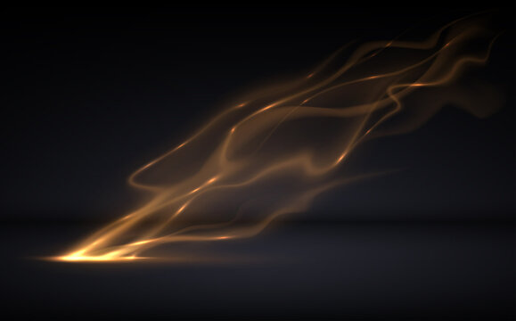 Abstract gold light smoke effect