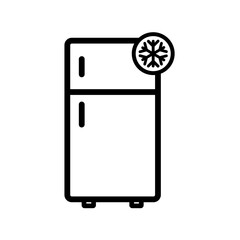 Refrigerator and snowflake symbol, logo, icon, vector.