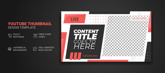 Youtube thumbnail and web banner template Premium Vector