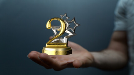 2nd two award in hand 3d