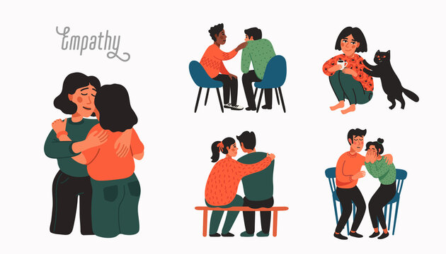 Empathy. Empathy and Compassion concept - people comforting each other.