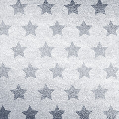 Silver leather texture with stars. Sparkle material backdrop. Shine paper