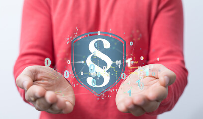paragraph law sign digital in hand.