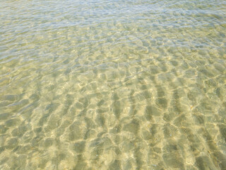Abstract water texture background. Clear sea and sand 