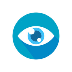 Eye icon. Simple flat eye design Vision care concept Wear glasses for a clear vision.