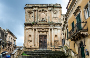 Fototapeta premium Church of St Agatha in historic part of Noto city, Sicily in Italy