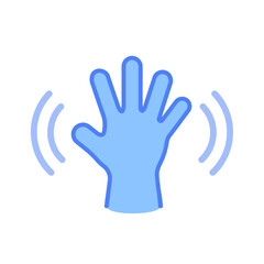 Hand icon. Cartoon hand wearing gloves to prevent virus The concept of hand washing kills bacteria