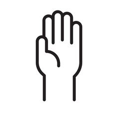 Obraz premium Hand icon. Cartoon hand wearing gloves to prevent virus The concept of hand washing kills bacteria