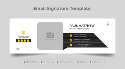 Email signature or email footer template design with creative shape