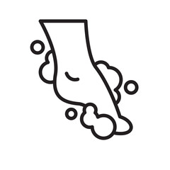 Footprint icon. Smelly feet The concept of keeping your feet healthy by washing your feet.